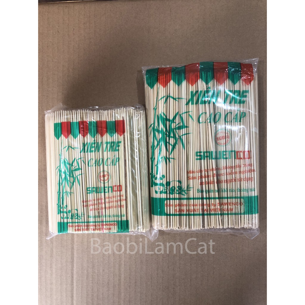 Que xiên thức ăn, thịt nướng, viên chiên (tôm nướng, đồ ăn...)