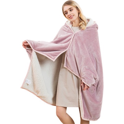 Mùa thu và mùa đông dày giữ ấm flannel hai lớp lười khăn choàng văn phòng sinh viên ngủ trưa đa chức năng máy lạnh áo ch