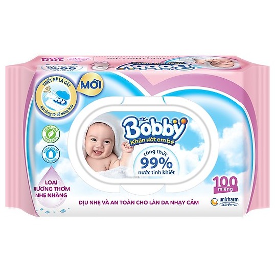 Khăn ướt bobby 100 tờ