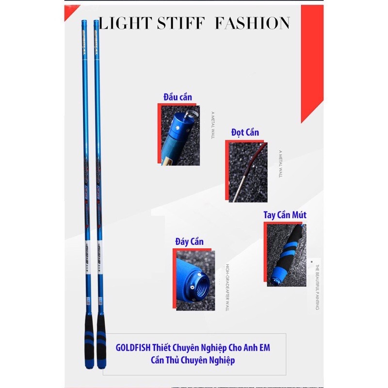 Cần câu đơn Goldfish 3H tặng kèm đọt phụ