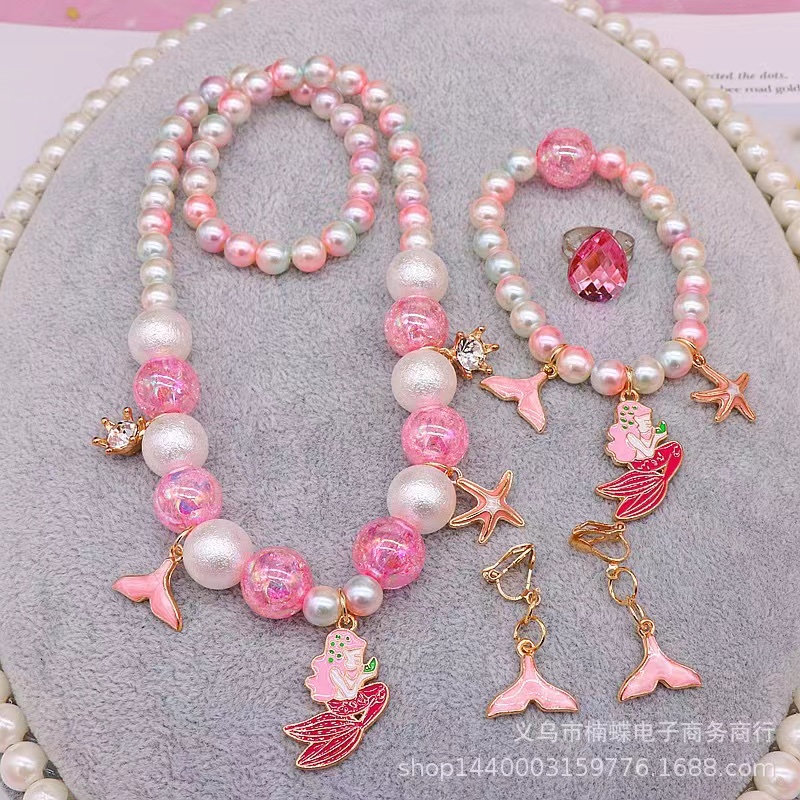 Bộ Trang Sức Vòng cổ / Nhẫn / Vòng Tay Hình Hello Kitty / Kỳ Lân Bằng Hợp Kim Dễ Thương Cho Bé Gái