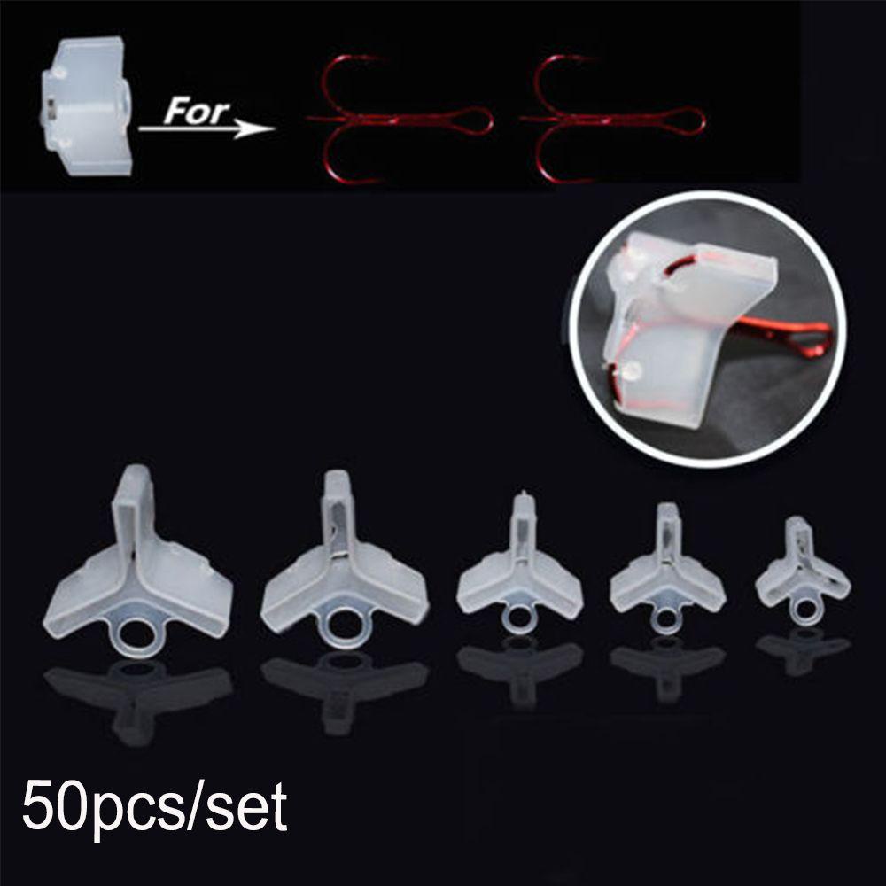 MUVAKO Bộ 50 Vỏ Bọc Móc Câu Cá Bằng Nhựa Màu Trắng Nhỏ Gọn Tiện Dụng