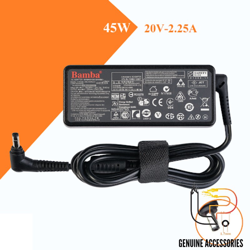 BỘ SẠC LAPTOP LENOVO 20V- 2.25A - ADAPTER LENOVO 20V- 2.25A