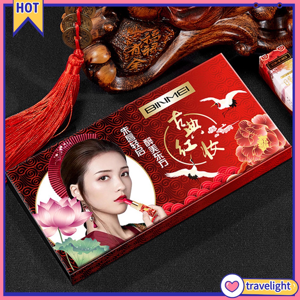 (Travelight) Set 6 son môi màu lâu trôi dưỡng ẩm phong cách Trung Hoa