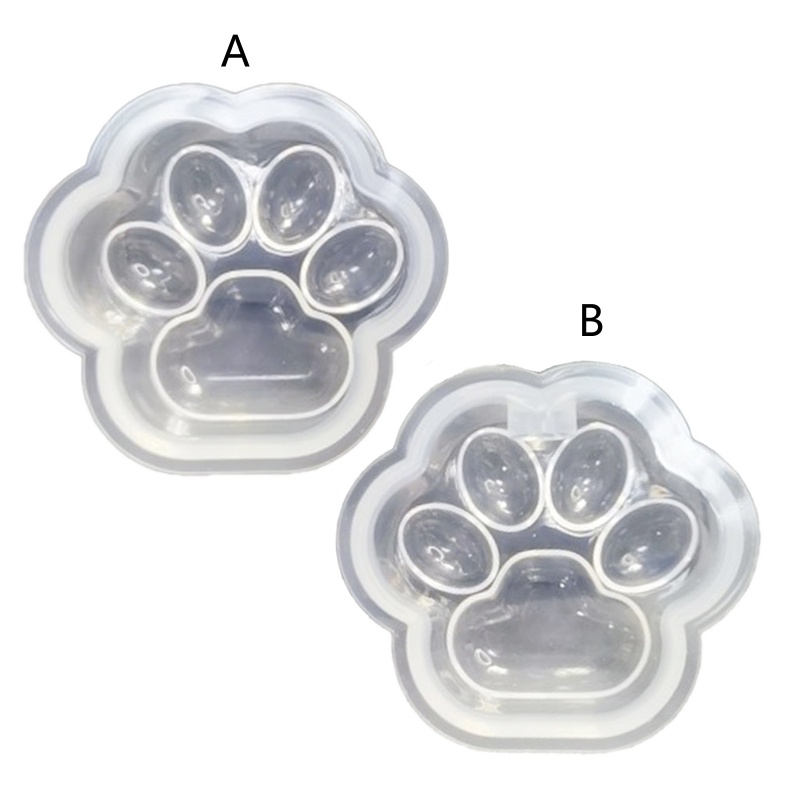 Khuôn Silicone Làm Móc Khóa DIY Hình Dấu Chân Mèo Xinh Xắn