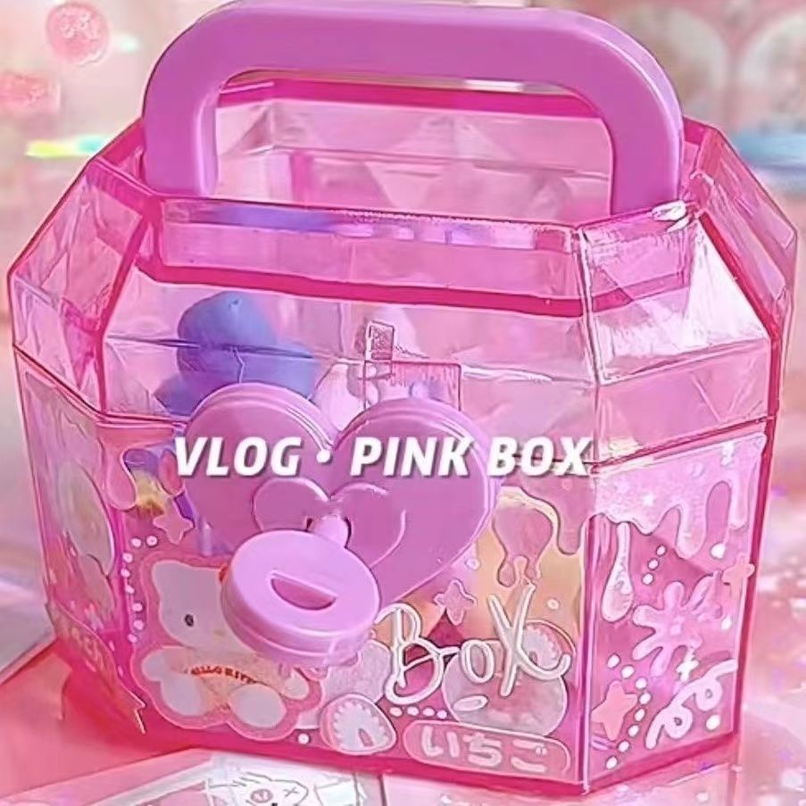 Hộp Đựng Trang Sức Mini Để Bàn Màu Hồng Kho Báu Dễ Thương