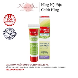 Gel Squito thoa muỗi đốt và côn trùng cắn cho trẻ - S-quitofree Kids Soforthilfe Kräuter-Gel nature 15ml