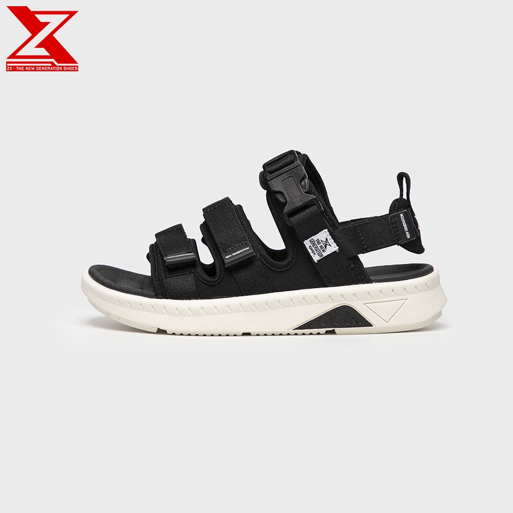 Giày Sandal ZX The Bubble T ZX 3715 BLACK WHITE  3 quai ngang phối khóa đế EVA công nghệ cao quai sau tháo rời làm dép