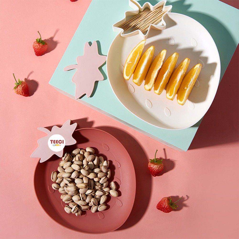 Đĩa Đồ Ăn Vặt Ăn Dặm Đựng Hoa Quả Hình Dâu Tây Siêu Cute U101