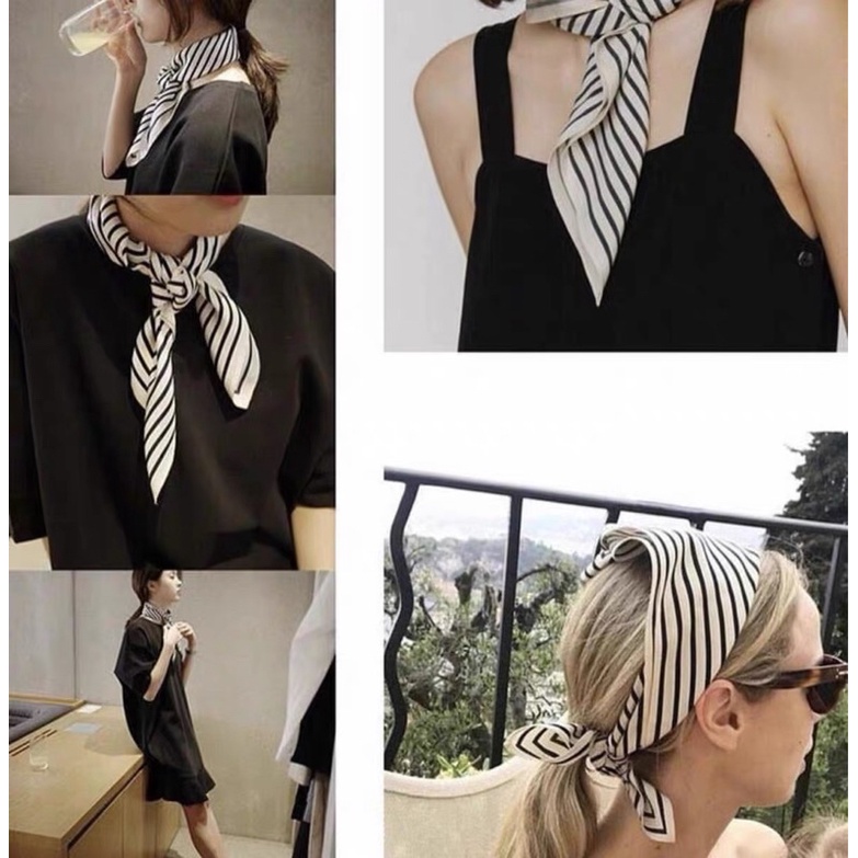 Khăn lụa vuông đa năng cao cấp Bandana cho nàng tha hồ biến tấu size 70.70-Tiệm Cói Cô Lê