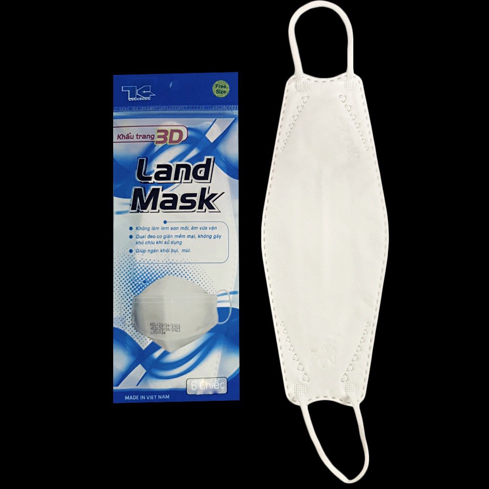 Khẩu Trang 3D Mask LAND MASK,CHÍNH HÃNG ,Khẩu Trang Y Tế Kháng Khuẩn, Ngăn Bụi Mịn.