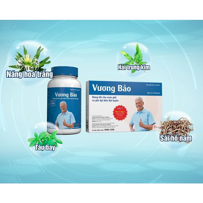 Vương Bảo vỉ và hộp hỗ trợ ngăn ngừa u xơ tiền liệt tuyến, hỗ trợ cải thiện rối loạn tiểu tiện cho Nam