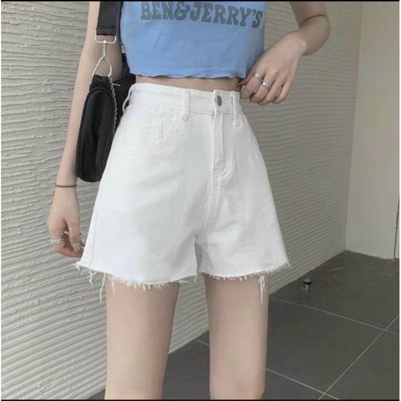 Quần Sort Jean Bigsize Lưng Cao Lai Tua Siu Cưng
