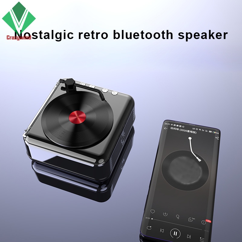 Máy Nghe Nhạc Đĩa Than Vinyl Cổ Điển Di Động Kèm Loa Dùng Làm Quà Tặng Giáng Sinh