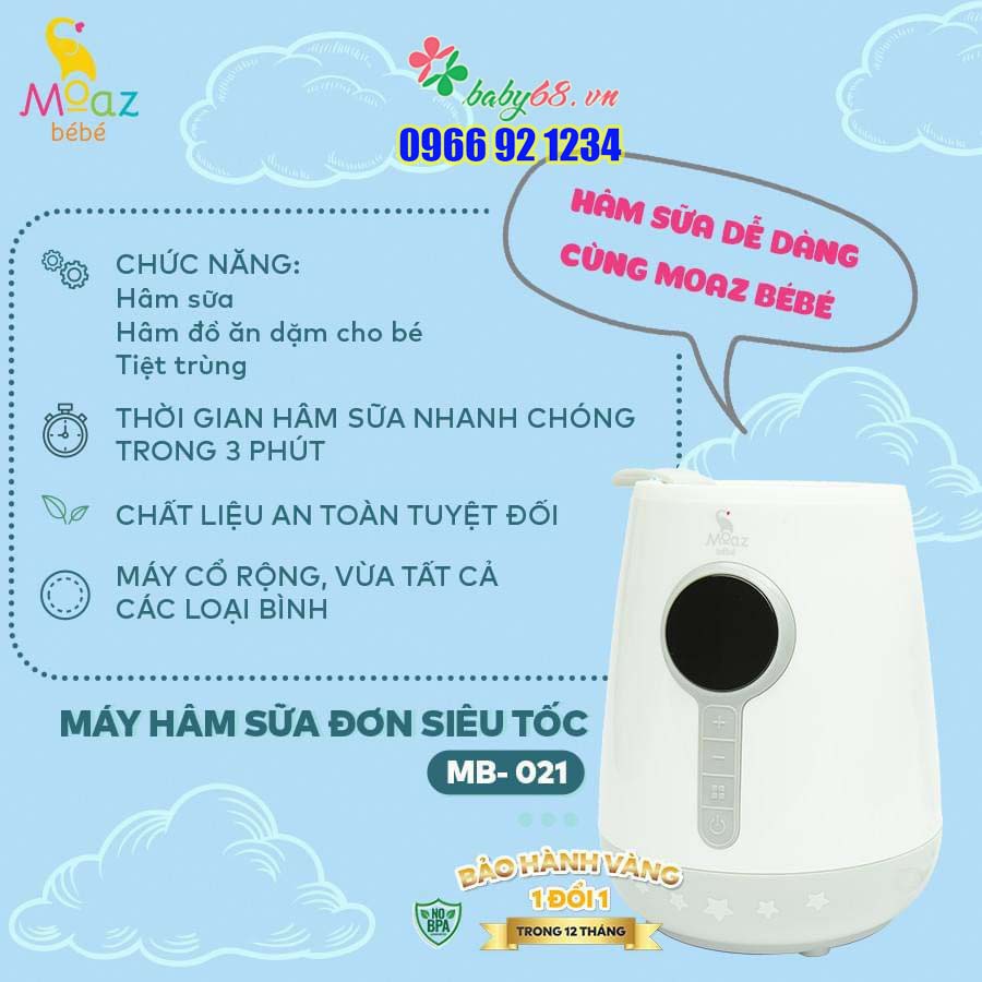Máy hâm sữa siêu tốc và tiệt trùng Moaz Bebe MB-021