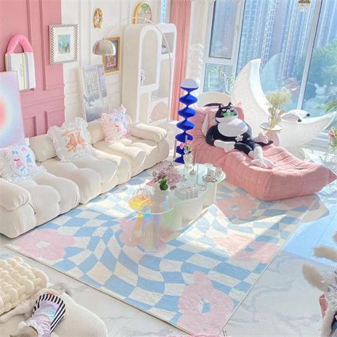 Thảm Trải Sàn Phòng Khách / Ngủ Vải Cashmere Giả Máy Giặt Được Tiện Dụng