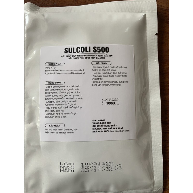 Sulcoli s500 khống chế ký sinh trùng đường máu, đầu đen, tiêu chảu, viêm ruột trên gia súc gia cầm