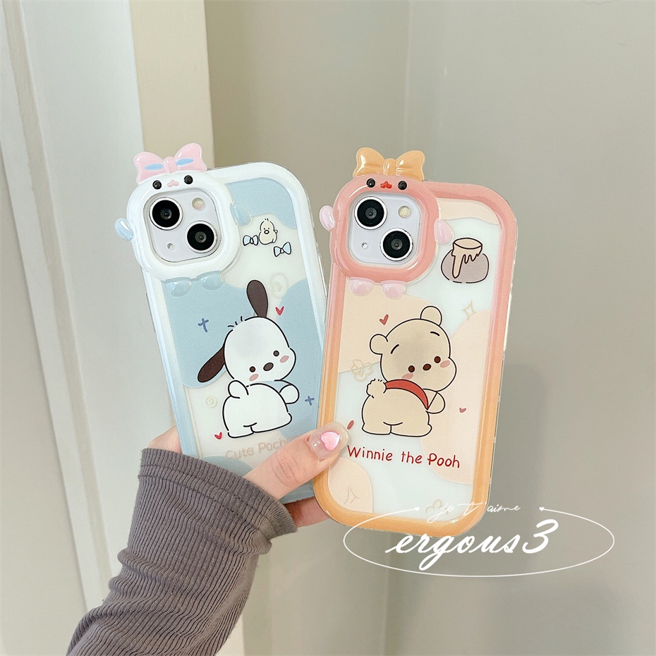 Ốp Điện Thoại Mềm Hình Gấu Pooh Và Pochacco Cho iPhone 14 13 12 11 Pro Max SE2020 X XR Xs Max 7 8 6 6s Plus