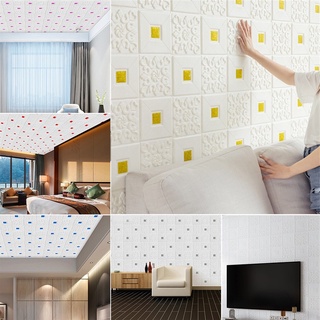 Xốp dán tường giả gạch DIY Giấy dán tường xốp chống thấm nước chống ẩm hiệu ứng 3D trang trí nhà cửa đẹp phong cách kt 35x35cm