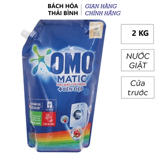 Nước giặt Omo Matic cho máy giặt cửa trước bền đẹp bịch có nắp vặn