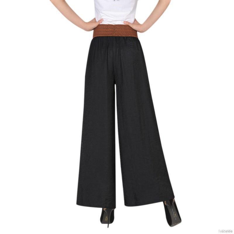 Quần ống rộng lưng thun cao cho nữ