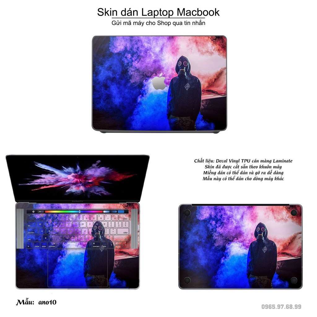 Skin dán Macbook mẫu Anonymous (đã cắt sẵn, inbox mã máy cho shop)