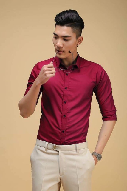 ÁO SƠ MI NAM DÀI TAY MÀU XÁM VẢI LỤA GẤP HỘP - GH07 | BigBuy360 - bigbuy360.vn