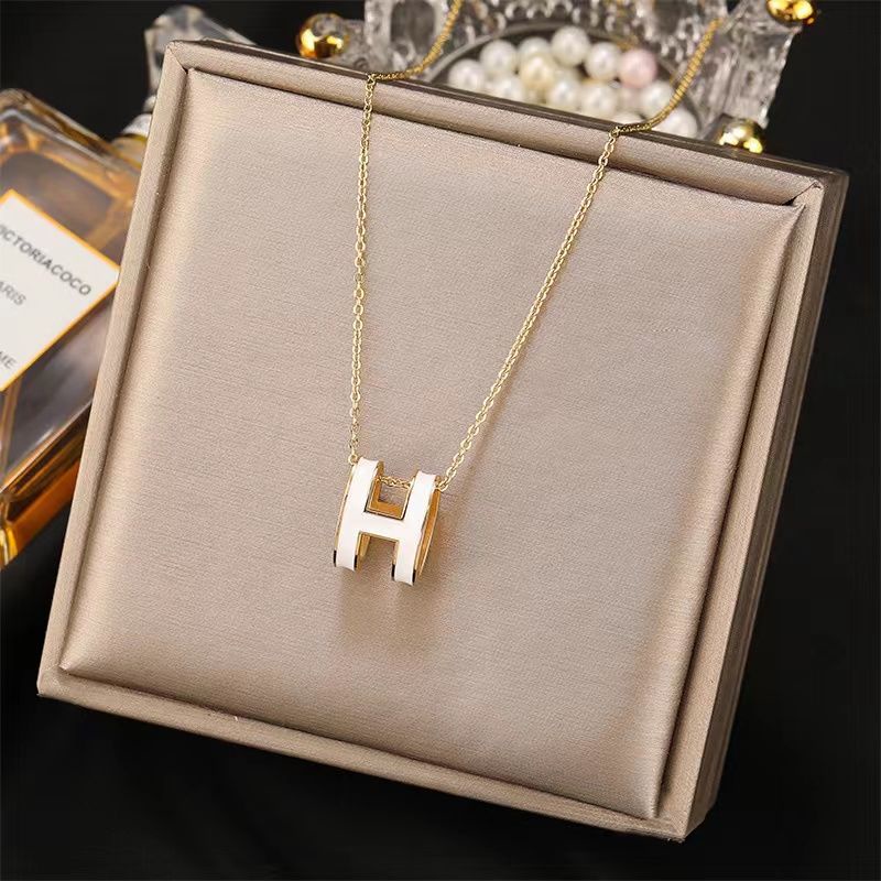 New H Letter Necklace Women Necklace Trendy Fashion Accessories  Clavicle Chain