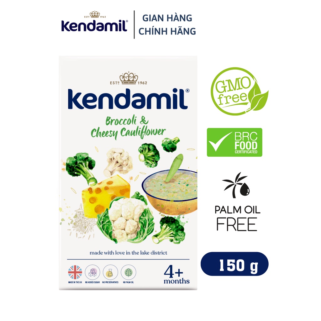 Bột Ăn Dặm Cho Bé từ 4 tháng Kendamil Vị Súp Lơ Bông Cải Phô Mai - 150gr