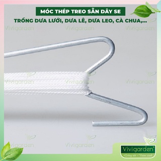 MÓC THÉP TREO DÂY DƯA LEO, DƯA LƯỚI, CÀ CHUA (đã kèm sẵn dây SE nông nghiệp 4-5m như hình)