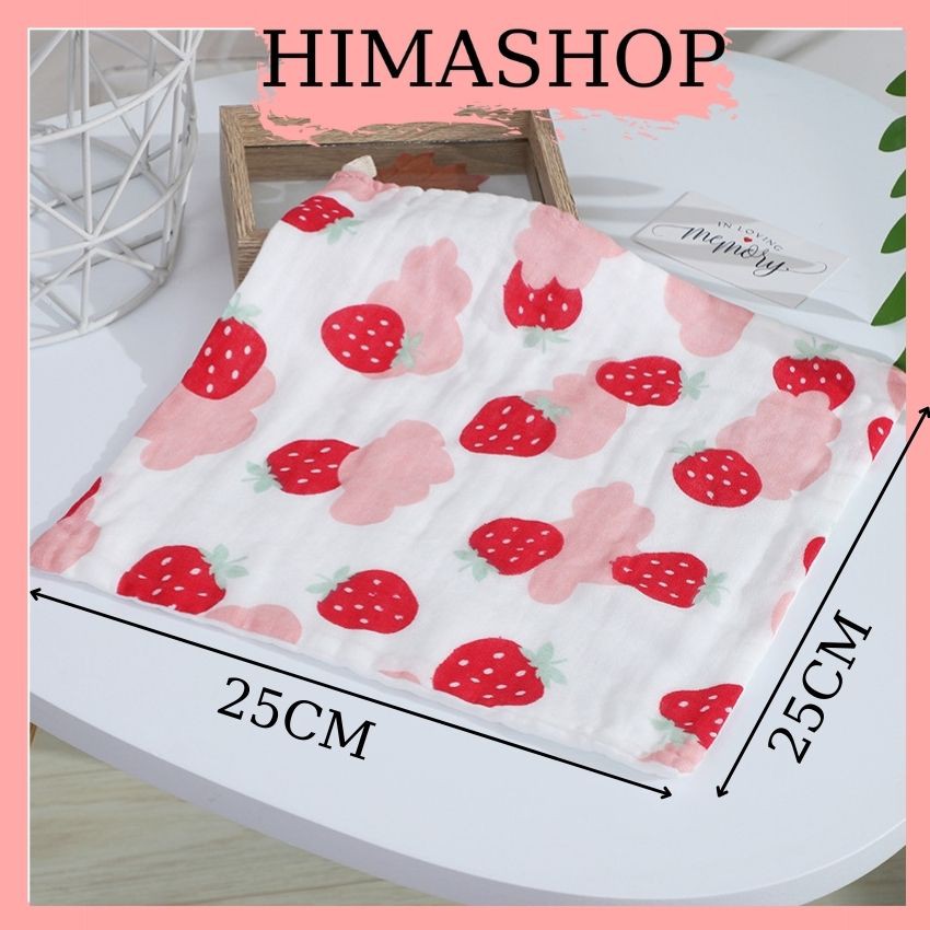 Khăn Sữa Xô Cho Bé HIMASHOP H005 Loại Dày 6 Lớp Siêu Mềm Không Xù Sợi Vải