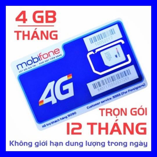 SIM 4G Mobifone MDT250A Tặng 4g 1 tháng - Dùng 12 Miễn Phí Không Phải Nạp Tiền