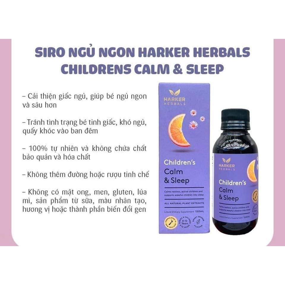 Siro ngủ ngon Harker calm & sleep150ml