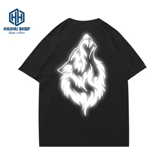 Áo Thun Phản Quang Chó Sói Hú WOLF Cotton 75% Unisex nam nữ Đẹp Ken T-Shirt.
