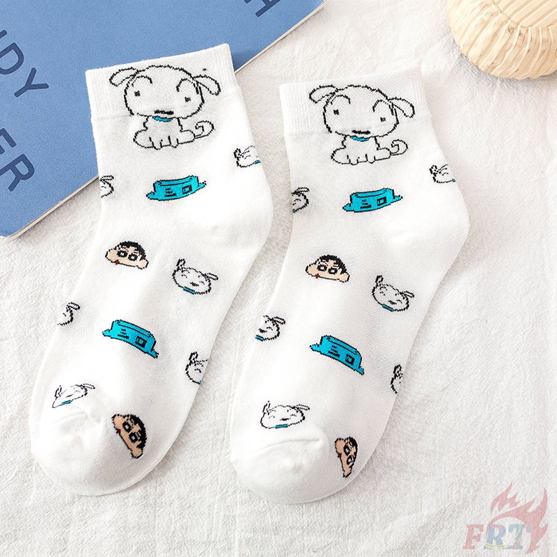 ☸ Vớ In Hình Cậu Bé Bút Chì Shin-chan / Himawari / Dog / Cá Sấu / Hành Động ☸ 1 Đôi Tất Thể Thao Thời Trang Mới Lạ