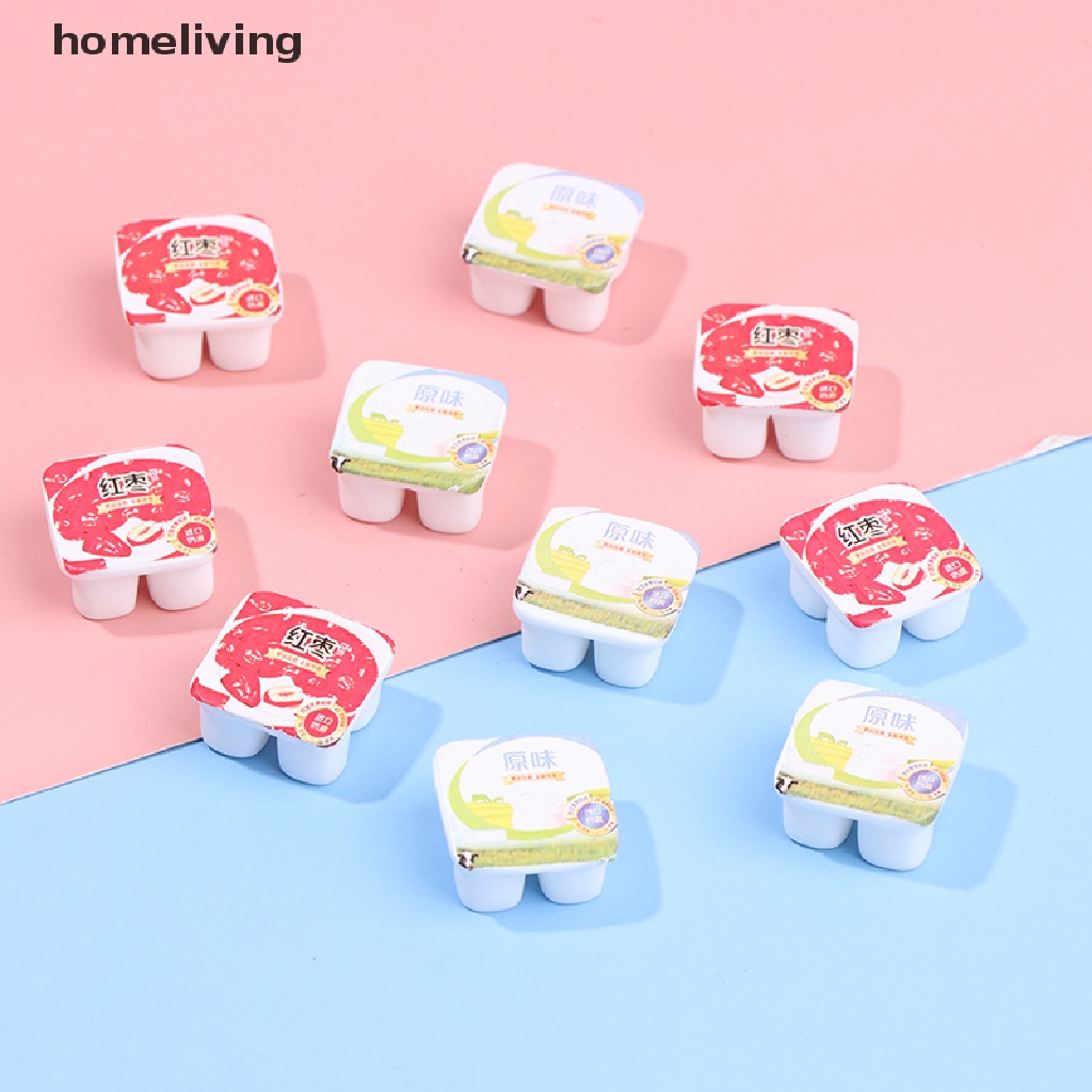 Set 10 Sữa Chua Mini Tỉ Lệ 1: 12 Dùng Để Trang Trí Nhà Búp Bê