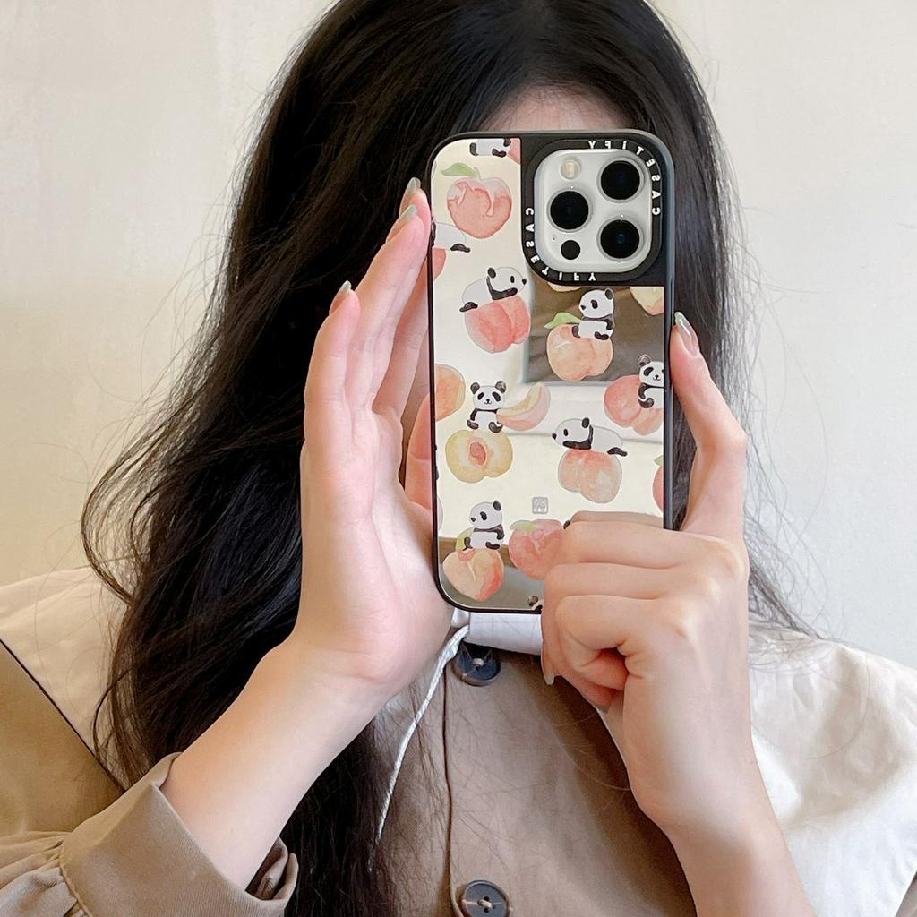 Ốp Điện Thoại Chống Sốc Tráng Gương Hình Gấu Trúc Cho iPhone 14Promax 14Pro 14 13Promax 13Pro 13 12 12Promax 11