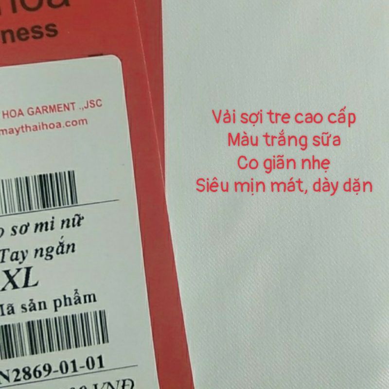 Áo Sơ Mi Thái Hòa màu trắng tinh khôi chất vải cực tốt