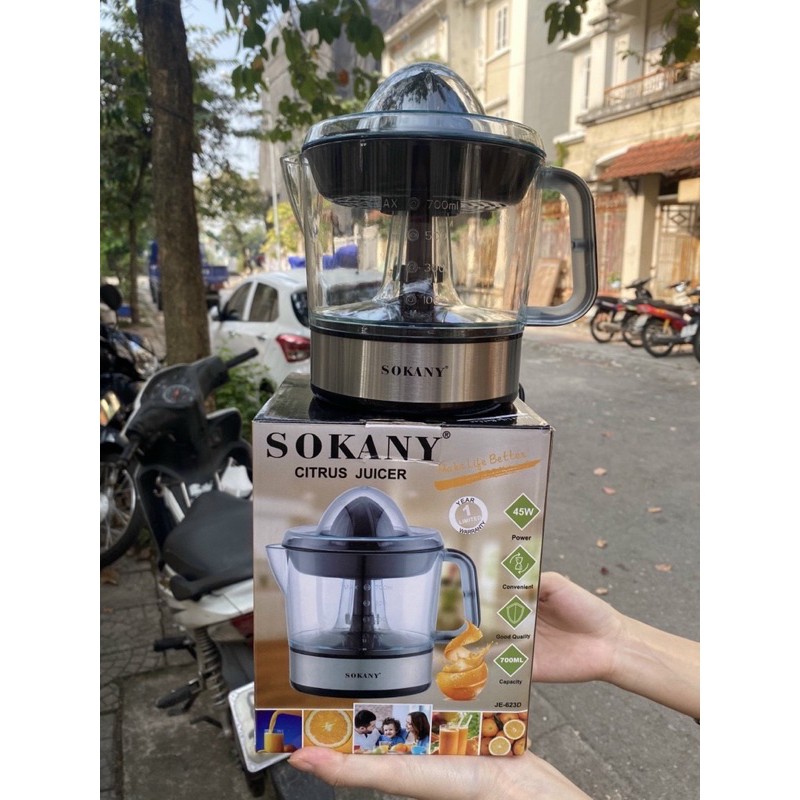 MÁY VẮT CAM ĐIỆN  SOKANY MẪU MỚI ĐEN 700ml