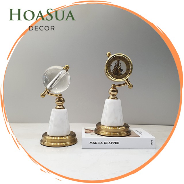 Decor Để Bàn Đồng Hồ Mô Hình Địa Cầu Cao Cấp, Trang Trí Phòng Khách Và Bàn Làm Việc – Hoa Sữa Decor