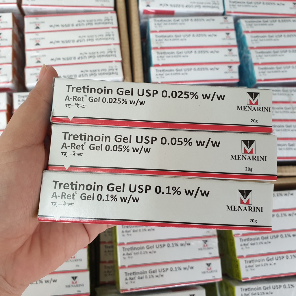 Tretinoin Aret gel 0.05% - 0.025%00.1% (20g)(tre Ấn Độ chính hãng)