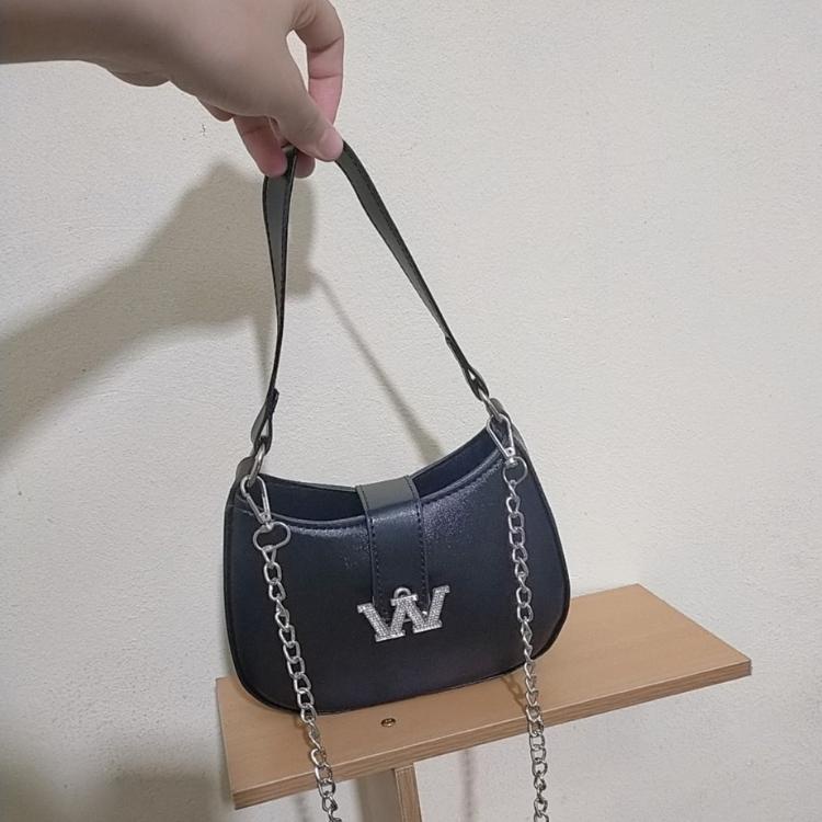 Túi Đeo Chéo Wang Dây Xích Nắp Đá Gài, Túi Xách Kẹp Nách W - T051