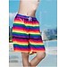 Quần đi biển động phục nhóm nam nữ họa tiết kẻ ngang nhiều màu