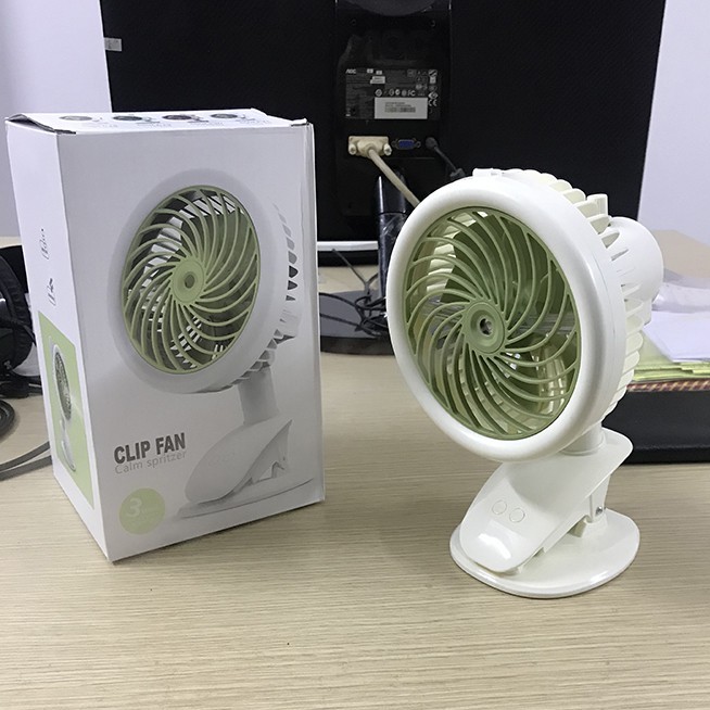 Quạt hơi nước- Quạt phun sương mini kẹp bàn ClipFan sạc dùng 4h 3 chế độ