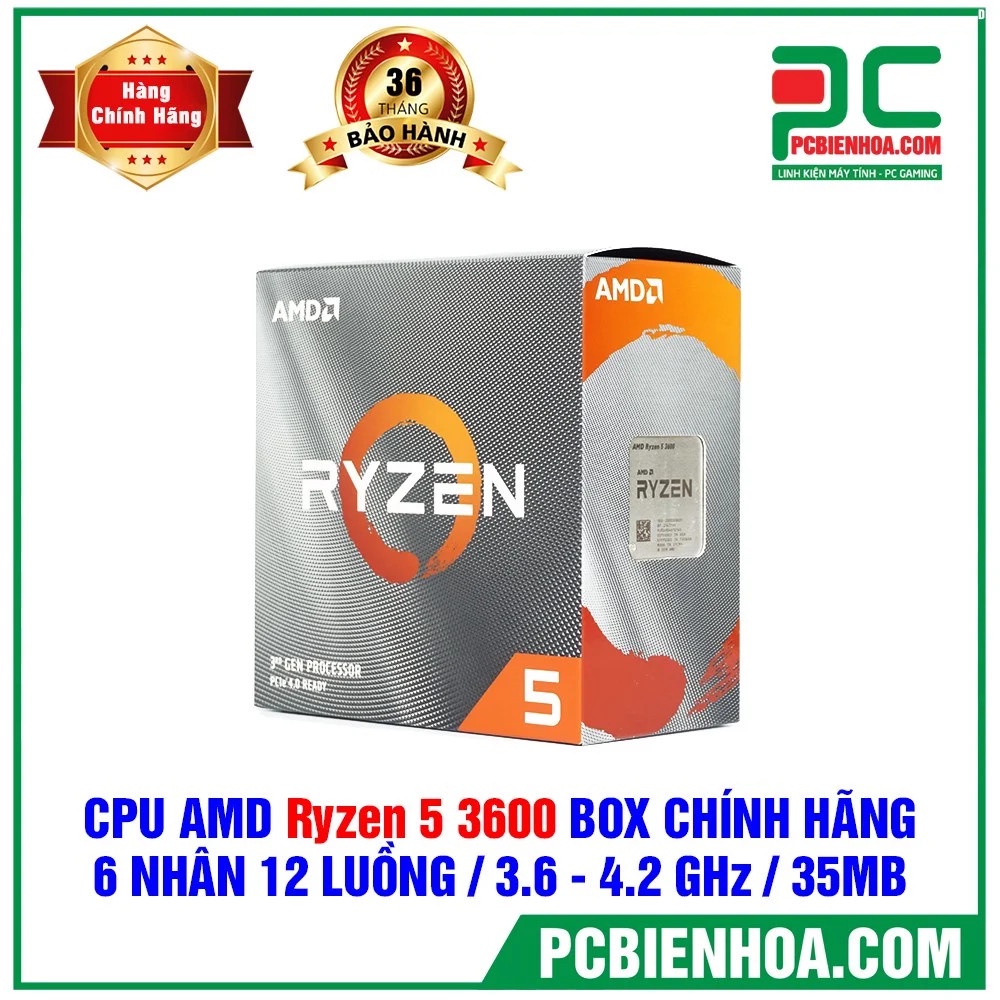 Bộ vi xử lý AMD RYZEN 5 3600 /36MB /3.6GHZ /6 NHÂN 12 LUỒNG chính hãng