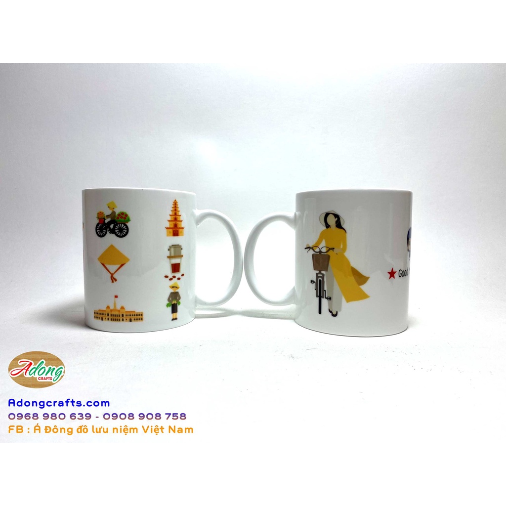Ly sứ hình VIệt Nam hộp cao cấp làm quà tặng. - kHông sợ bể vỡ - Quà tặng lưu niệm Việt Nam