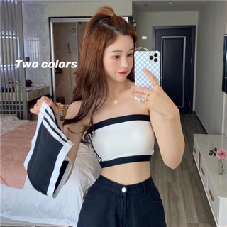 Áo bra quây không dây su đúc trơn kẻ sọc thể thao hot trend