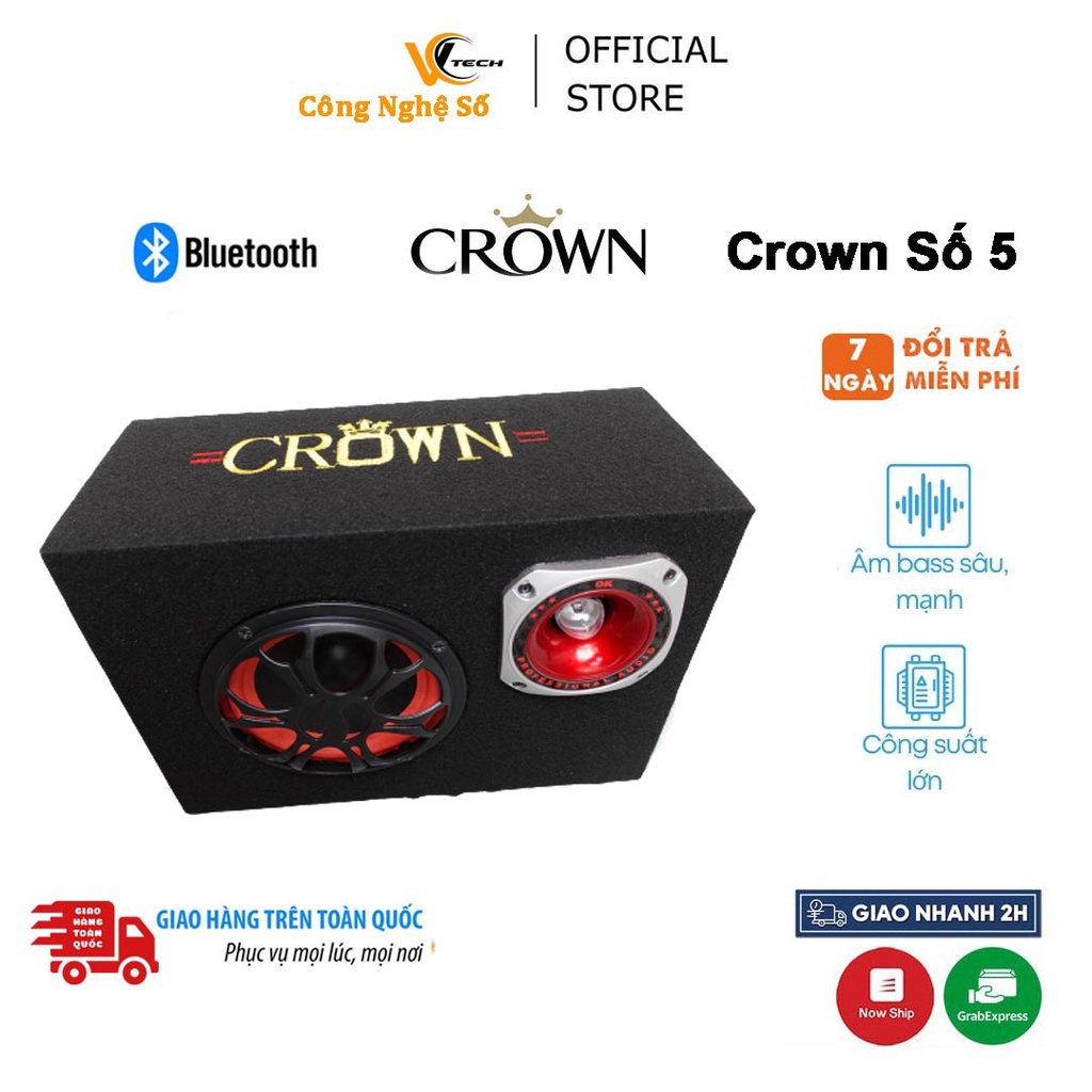 Loa Di Động Bluetooth Crown số 6 ⚜️ Loa Bluetooth Để Bàn thiết kế Độc Đáo, Đẹp mắt ⚜️ Hỗ trợ kết nối USB, Thẻ nhớ