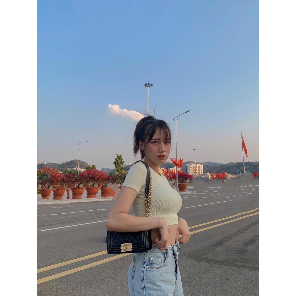 Quần jean nữ ống rộng lưng cao rách gối basic  Quần bò jeans ống đứng cạp cao ống suông cao cấp giá rẻ đẹp