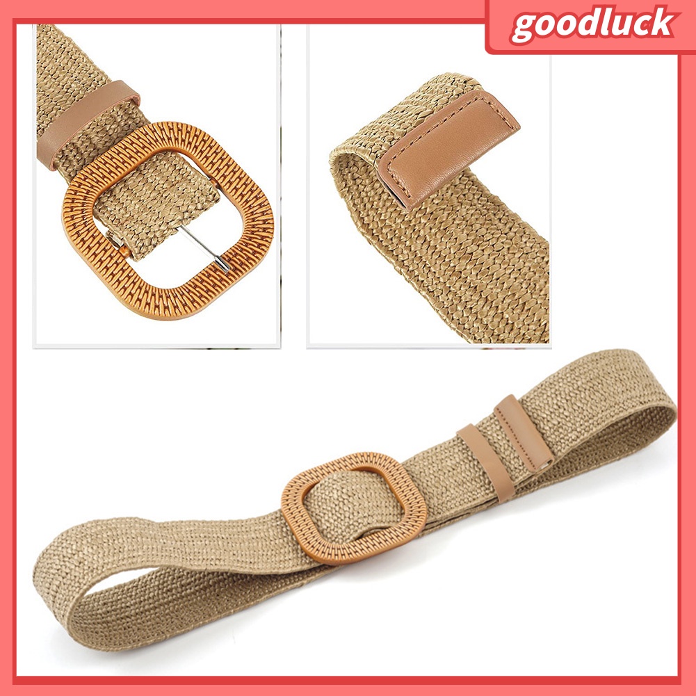 Thắt lưng dây bện bản lớn màu trơn phong cách vintage cho nữ